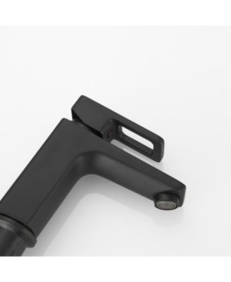 Single Hole Single-Handle Bathroom Faucet with drain in Matte Black