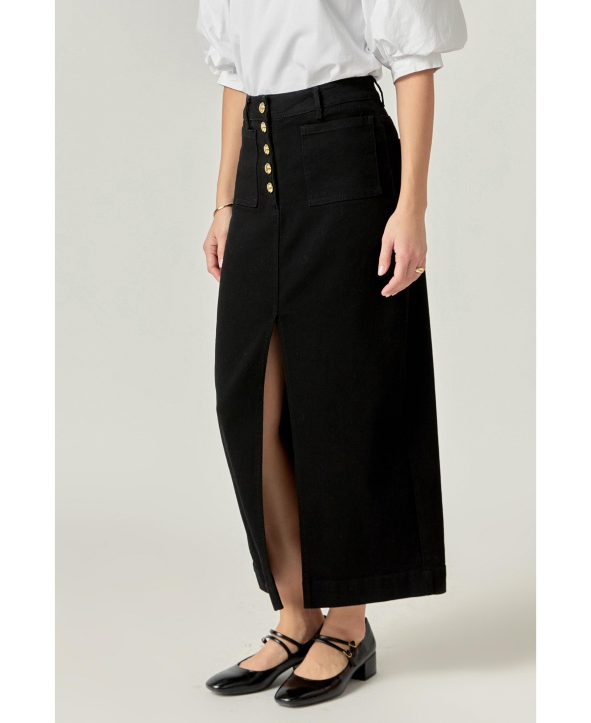 English Factory Women's Denim Maxi Skirt