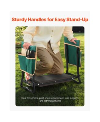 Garden Kneeler and Seat Folding Stool with 8" EVA Pad for Comfortable Gardening
