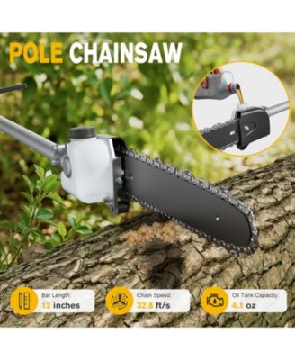 4-in-1 40V Max Power Cordless Electric Brush Cutter, String Trimmer, Pole Saw & Hedge Trimmer with 2× 4.0Amh Batteries and Charger