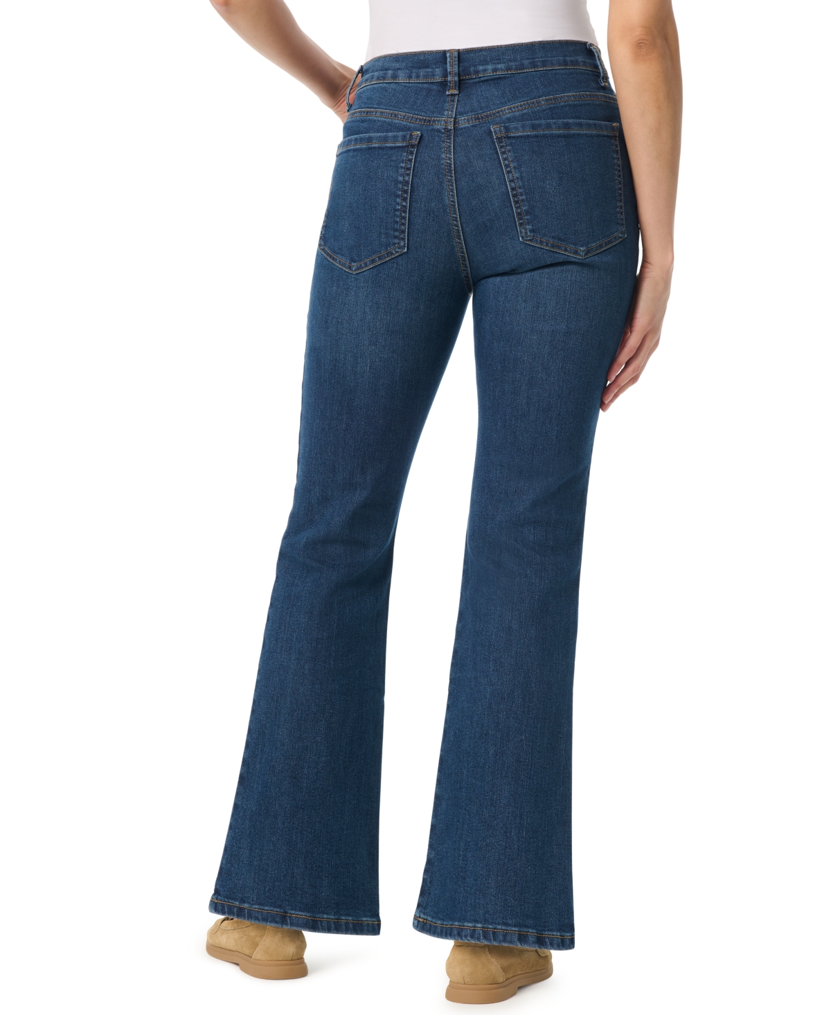 Gloria Vanderbilt Petite Amanda Essential Flared High-rise Jeans In Blue