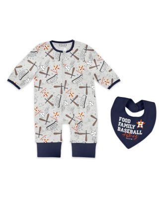 WEAR by Erin Andrews - Baby Boys and Girls Heather Gray Los Angeles Dodgers Sleep and Play Full-Zip Sleeper Bib Set
