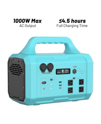1000W Portable Power Station 1024Wh Solar Generator with AC Outlet & LED Light