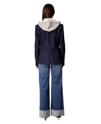 Women's Helen Rinse Blazer with Removable Grey Hoodie Insert