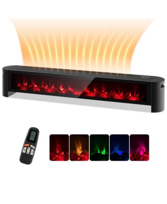1400W Electric Baseboard Heater Convection Space Heater with Realistic 3D Flame