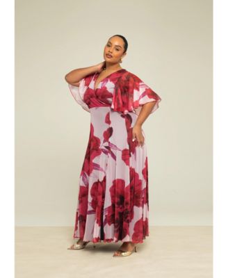 Women's Elegant Flowing Floral Maxi Dress