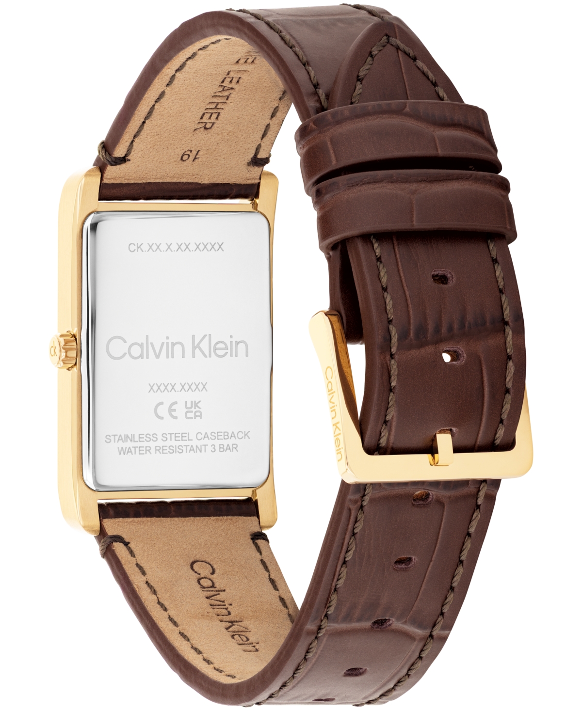Calvin Klein Men's Dapper Brown Leather Strap Watch, 24mm In Brown