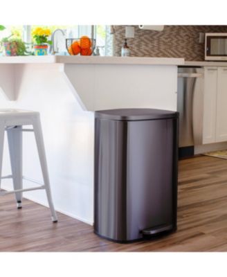 50L / 13.2 Gallon Rectangular Step Can -Black Stainless Steel