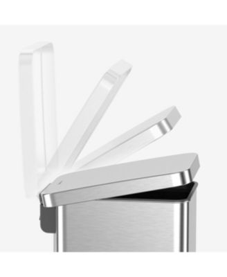 50L / 13.2 Gal Slim, Stainless Steel Step On Trash Can with ring liner