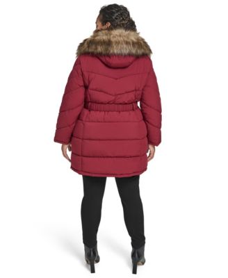 Plus Size Hooded Puffer Coat