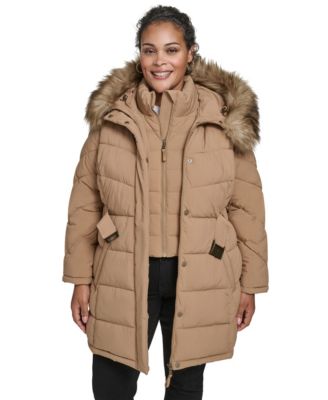 Plus Size Hooded Puffer Coat