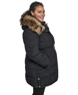 Plus Size Hooded Puffer Coat