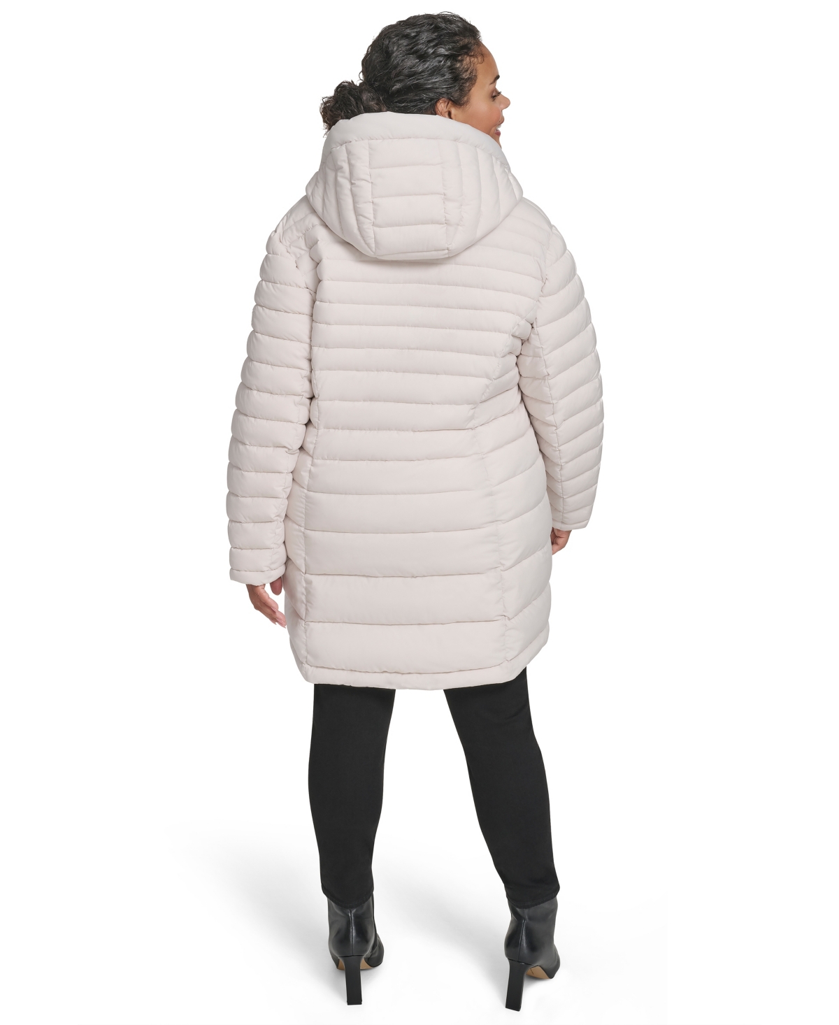Tommy Hilfiger Plus Size Hooded Packable Puffer Coat In White