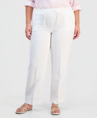 Plus Size 100% Linen Pants, Exclusively at Macy's