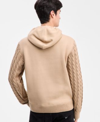 Men's Cable-Knit Sleeve Hoodie