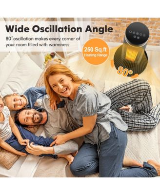 1500W Electric Space Heater PTC Fast Heating Ceramic Heater 3D Realistic Flame