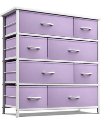 Dresser with 8 Drawers - Storage Chest Organizer with Steel Frame, Wood Top, Handles, Fabric Bins