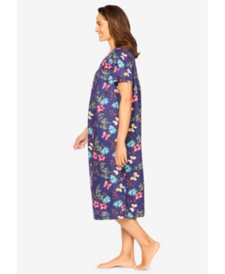 Plus Size Only Necessities Short Print Shirred Lounger