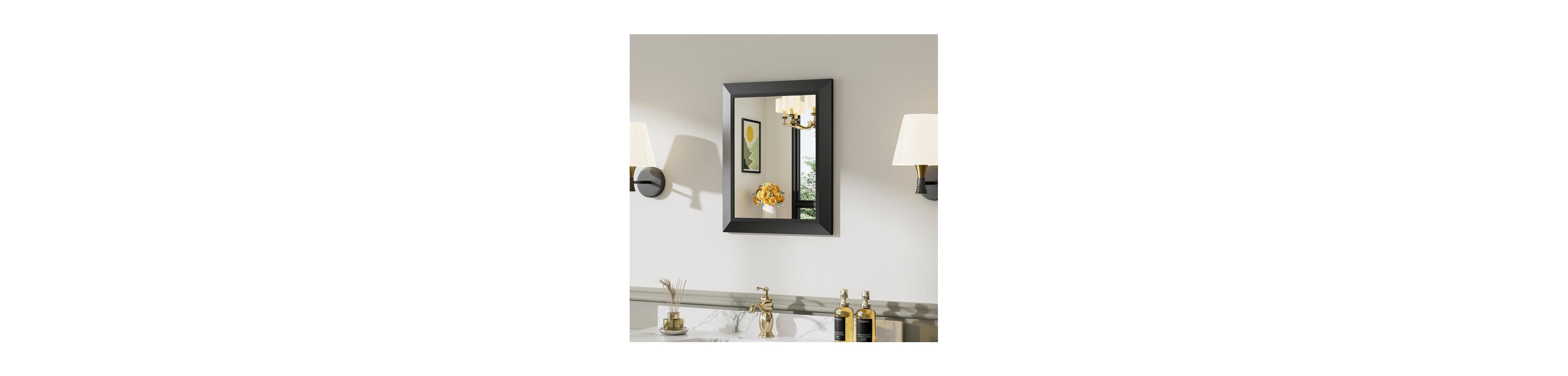 Amorho Bathroom Mirror, 20" x 16" Inch Thick Metal Framed Wall Mirrors for Over Sink, Bedroom, Living Room, Entryway