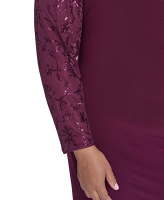 Plus Size Raglan Sleeve Combo Gown