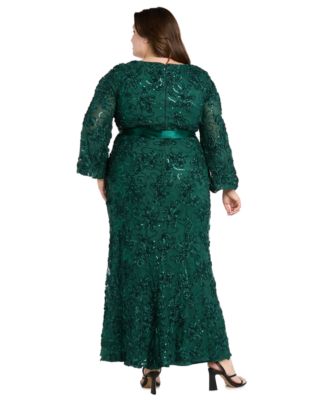 Plus Size Soutache Lace Long Dress