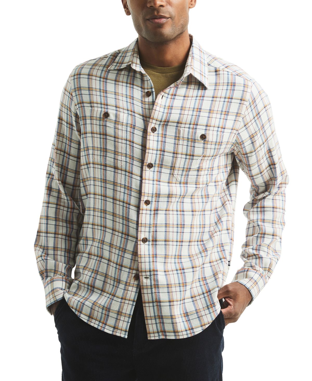 Мужская фланелевая рубашка в клетку из стрейч-ткани