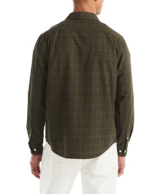 Men's Long Sleeve Corduroy Plaid Dobby Shirt