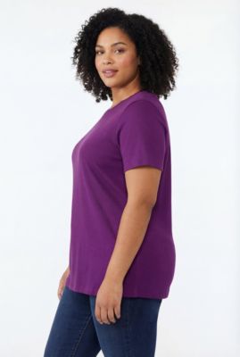 Plus Size Perfect Short-Sleeve Crewneck Tee