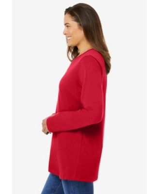 Plus Size Perfect Long-Sleeve Crewneck Tee