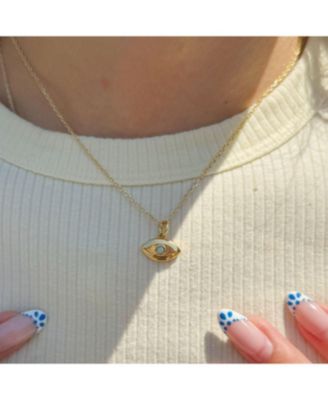 14K Gold Plated Evil-Eye Charm Necklace