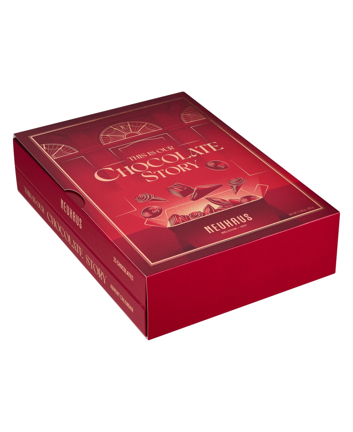 Neuhaus Holiday Assorted Chocolate Advent Calendar Book, 25 Pieces In Red