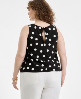 Trendy Plus Size Round-Neck Sleeveless Top, Macy's Exclusive