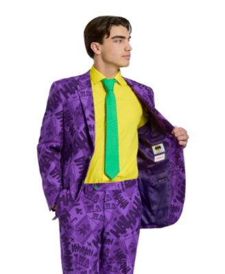 Men's The Joker Premium Costume - Official DC Comics Halloween Character - Slim Fit Suit - Purple - Includes Blazer, Pants and Tie