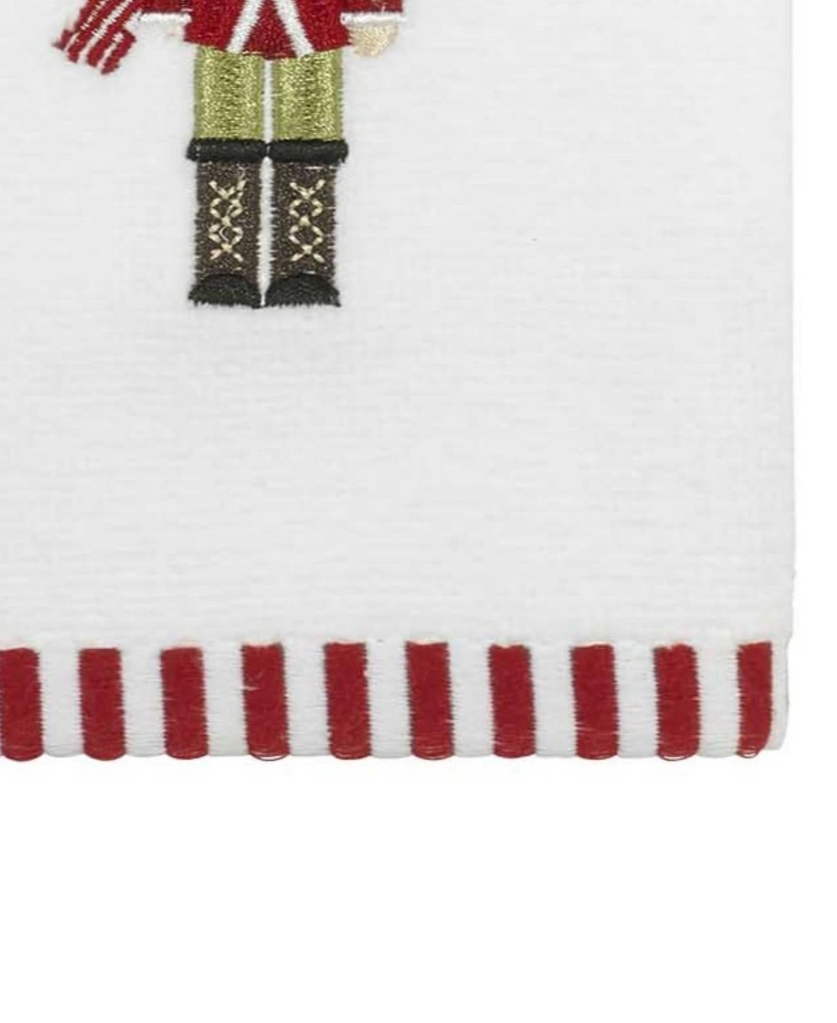 Avanti Peppermint Nutcracker Cotton 2-pc. Fingertip Towel Set, 18" X 11" In White