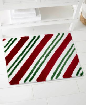Candy Cane Polyester Bath Rug, 20" x 32"