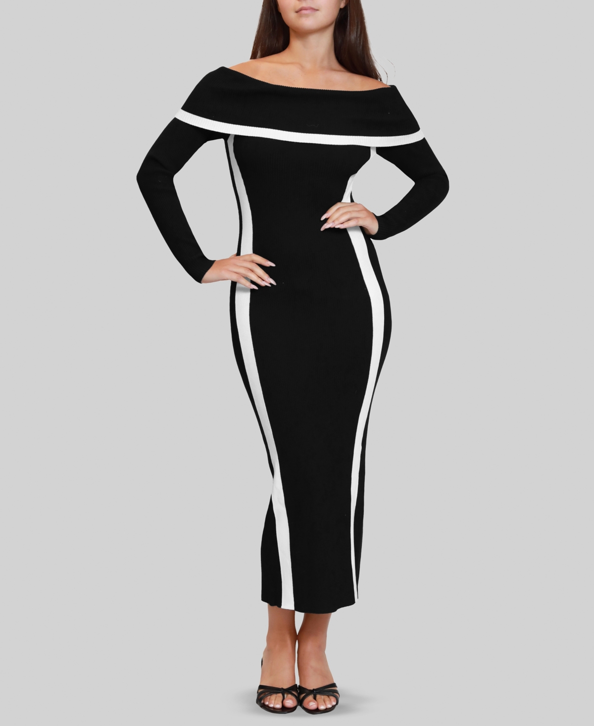 Dylan Ryan Women's Off The Shoulder Sweater Dress In Black