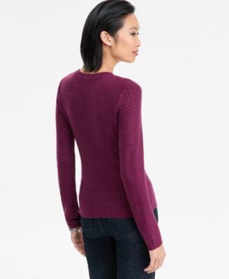Women's Rhinestone Rib Sweater, Macy's Exclusive