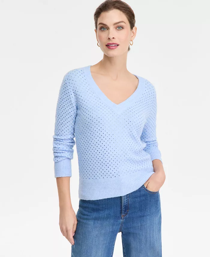 Women's Rhinestone Embellished Sweater - thumbnail 7