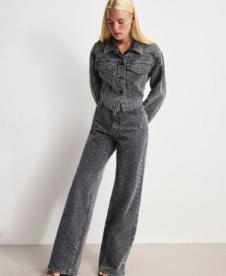 Women's Dolly Joleans Crystal Denim Jacket, Regular & Plus Size