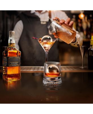 4 Silicone Sphere Ice Mold Tray Ice Ball Maker with Insulated Bucket