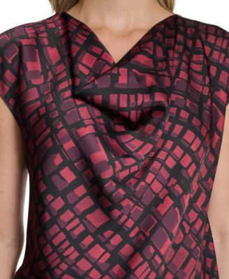 Women's Short Sleeve Cowl Neck Pull-On Blouse