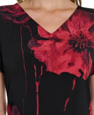 Women's Short Sleeve V-Neck Printed Top