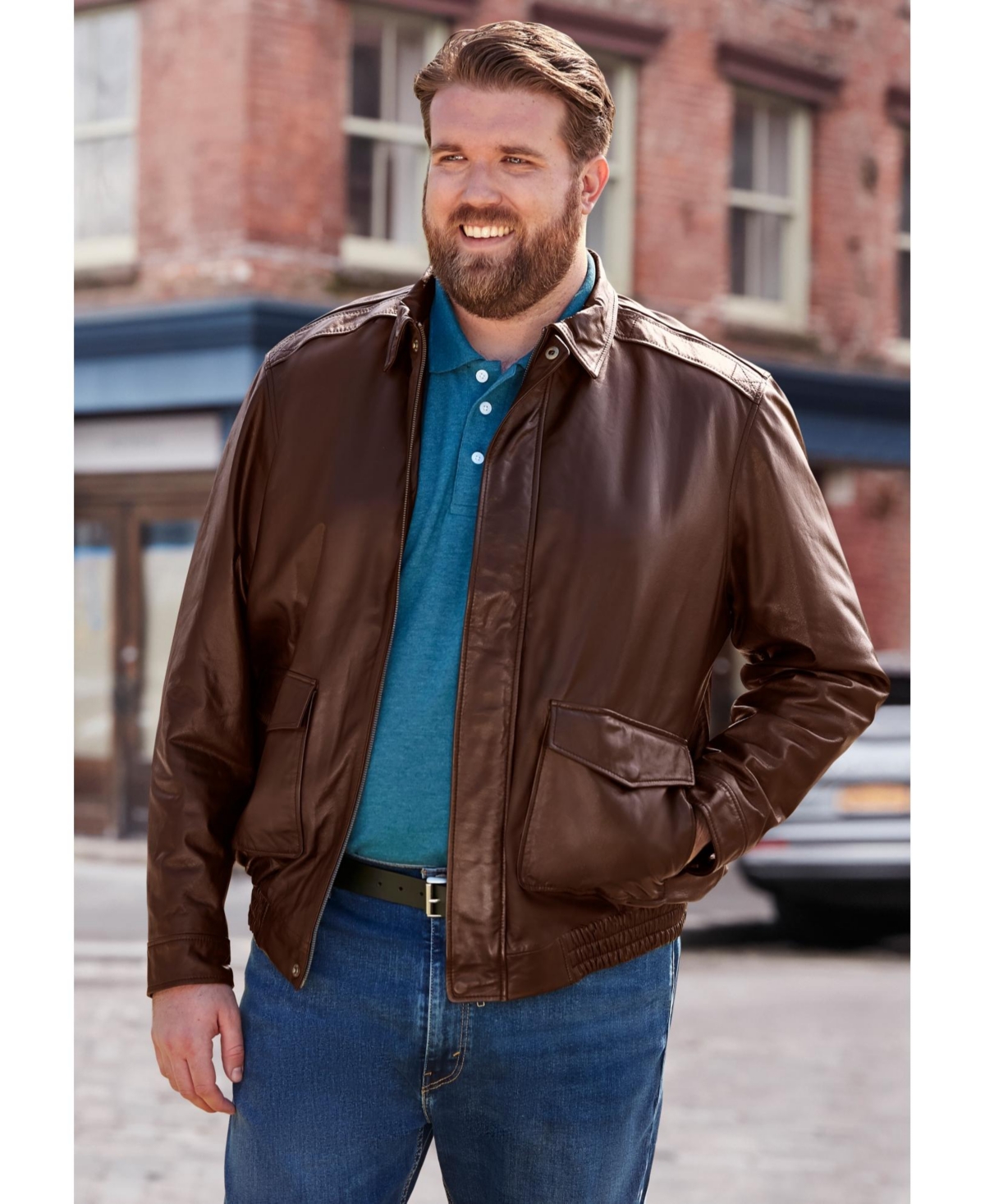 KingSize Big & Tall Leather Aviator Bomber