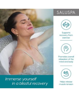 SaluSpa Santorini HydroJet Inflatable Hot Tub w/ 180 Soothing Jets, Gray