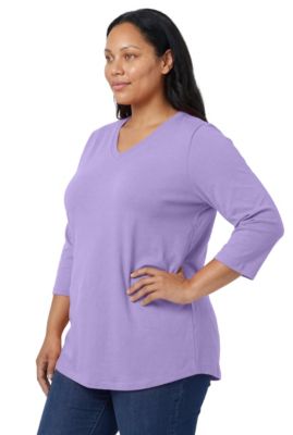 Women's Within Perfect Three-Quarter Sleeve V-Neck Tee