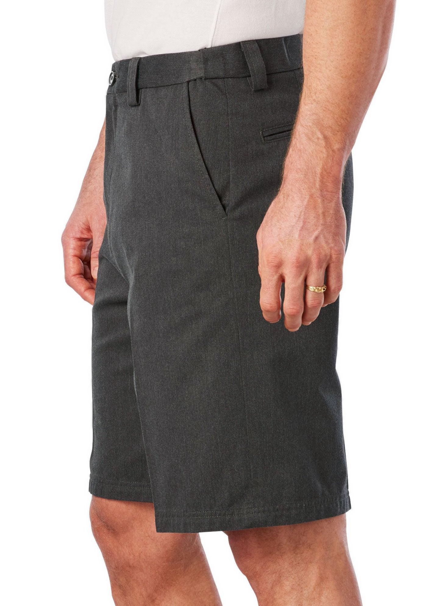 Мужские шорты KingSize Wrinkle-Free Expandable Waist Plain Front, цвет: Чёрный — фото 4