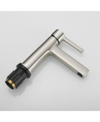 Single Handle Single Hole Modern Bathroom Faucet Bathroom Drip-Free Vanity Sink Faucet in Brushed Nickel