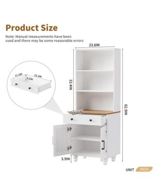 Farmhouse Storage Cabinet with Adjustable Shelves and Drawer for Kitchen or Living Room