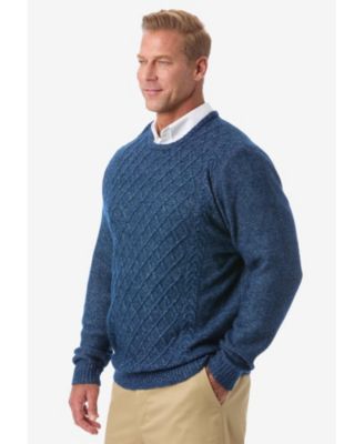 Big & Tall Soft Cable Knit Crewneck Sweater