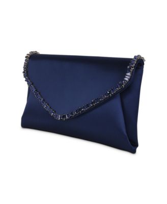 Woman's Mika Elegant Satin Envelope with Crystal Necklace